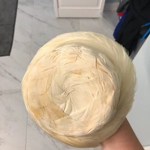 Feather pillbox hat
